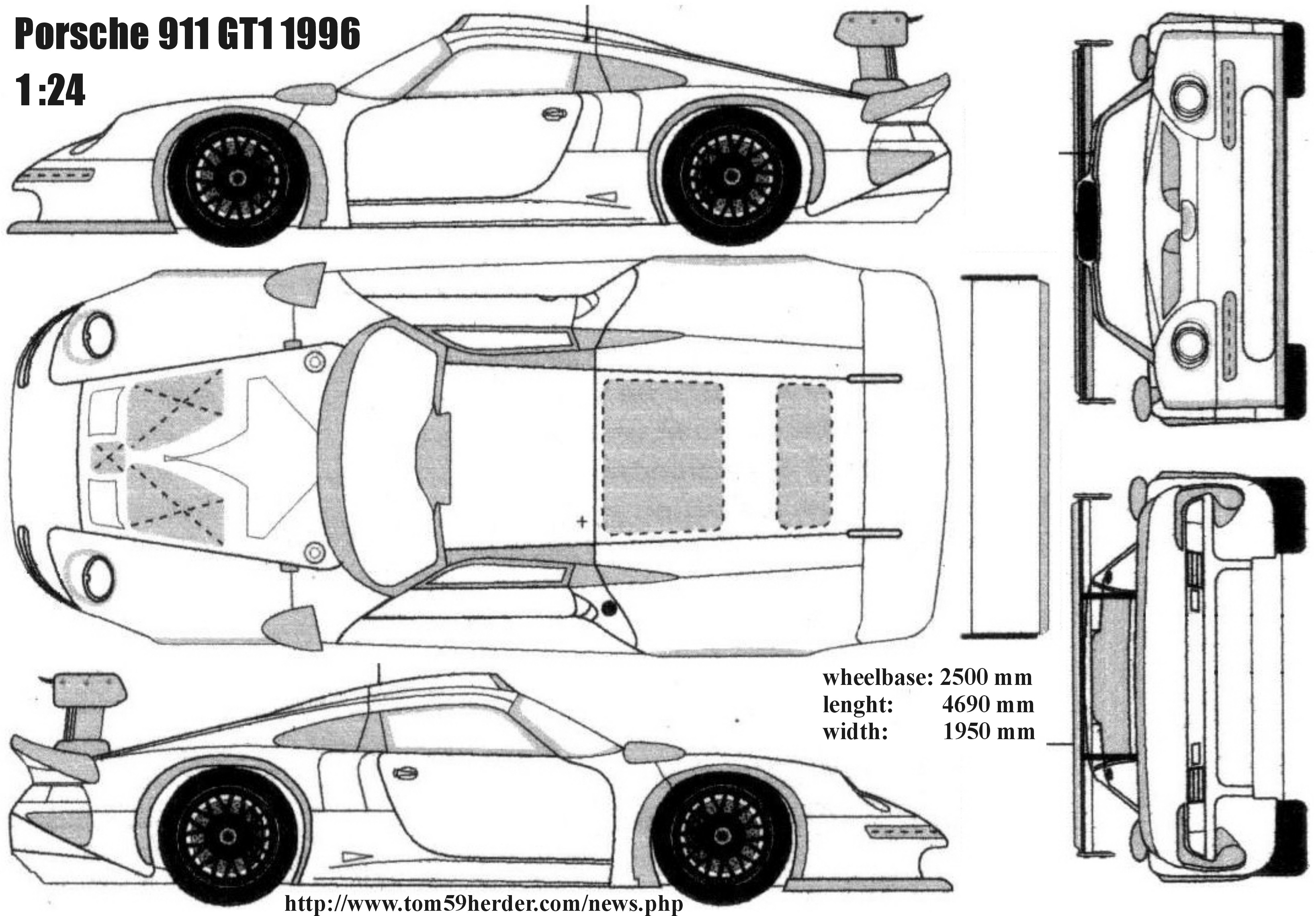 Порше 911 чертеж